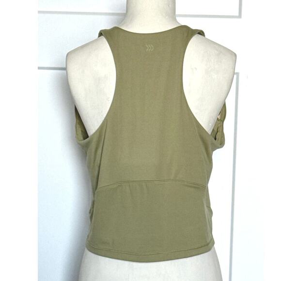 NEW All in Motion Cropped Athletic Tank with Built-in Bra - Olive Green - Picture 3 of 6